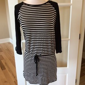 Yetts Dress Tunic Black Striped womens S Boutique